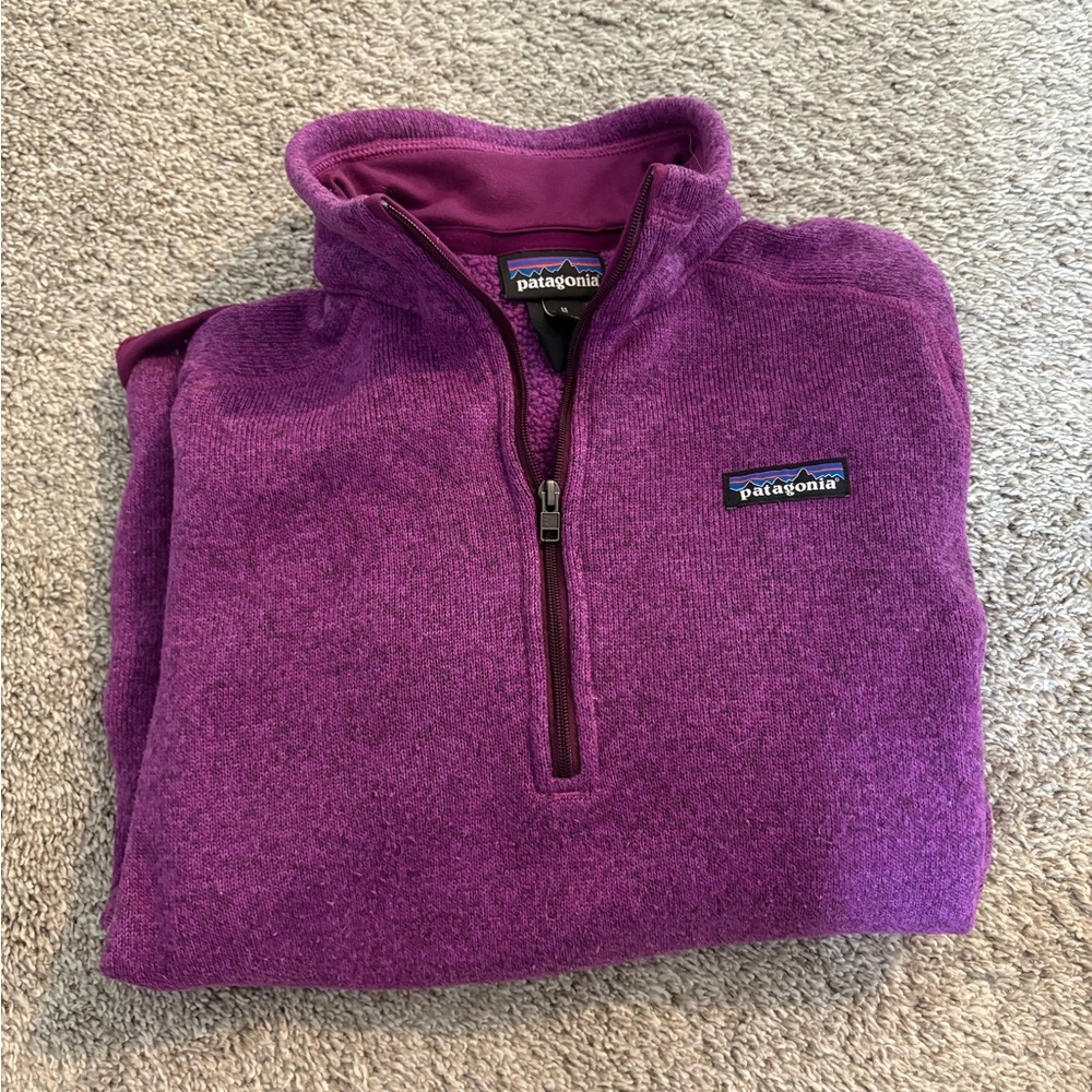 Patagonia Women’s Quarter Zip Pullover Better Sweater Size M, Purple